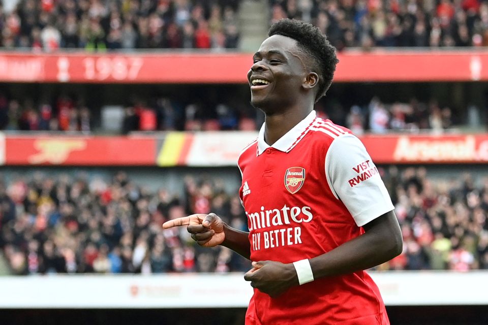 How many goal contributions does Bukayo Saka have this season? Arsenal